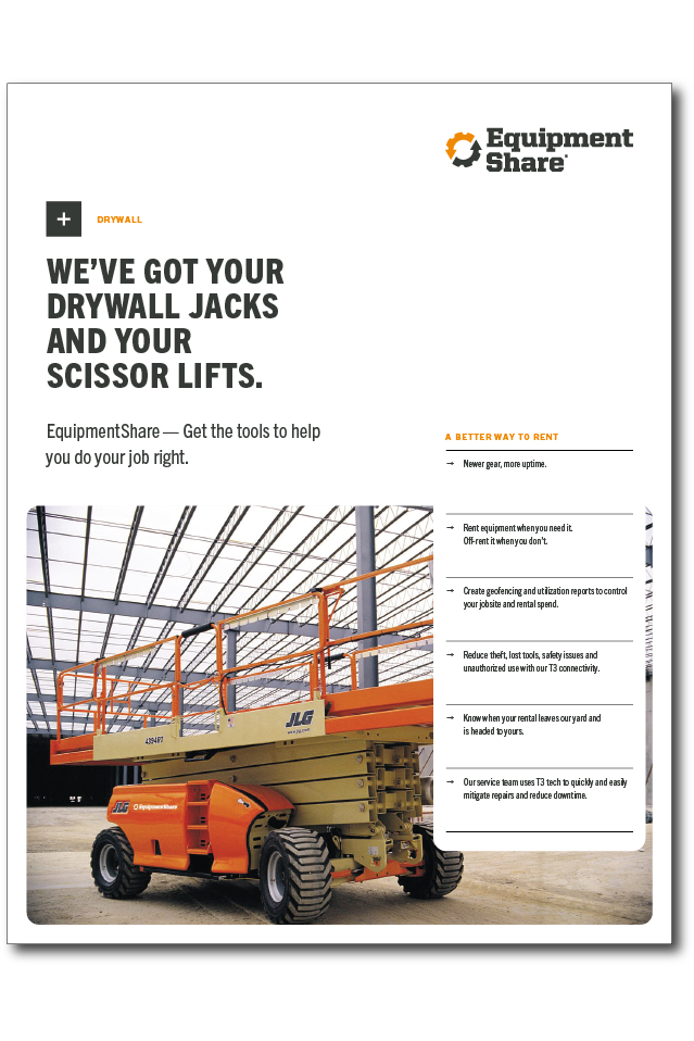 DRYWALL EQUIPMENT RENTAL FLYER Drywall Jacks & Scissor Lifts Flyers